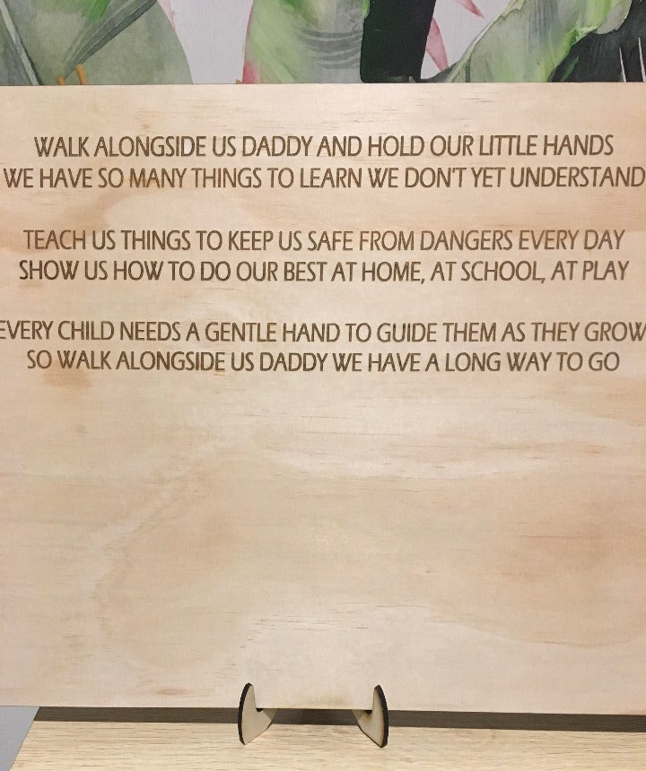 Father's Day plaque with walk alongside poem